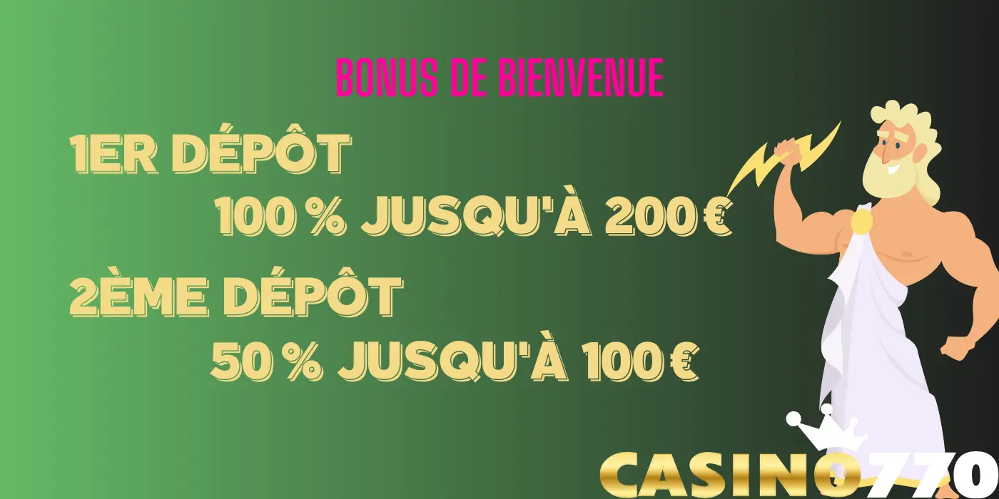 Casino770 bonus de bienvenue